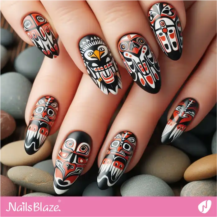 Animal-inspired Haida Gwaii Nails | Canadian | Tribal - NB1852
